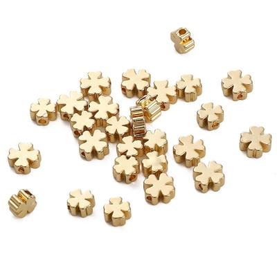 10 Pièces Perles Séparatrices en Cuivre, Trèfle à Quatre Feuilles Croix Cœur Fleur pour la Fabrication de Bijoux DIY