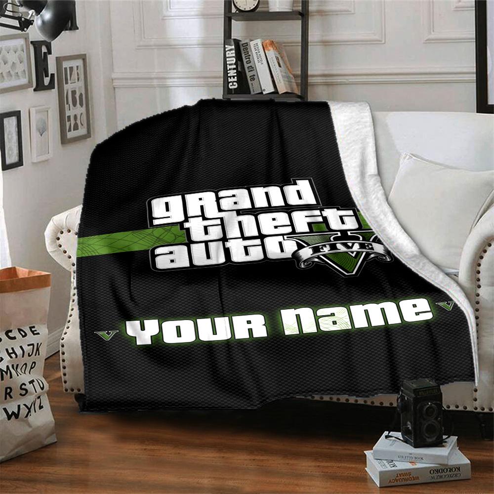Gta Customize Your Name Blanket Cozy Personalized Blanket Warmthful Decor Throw For Picnics Home Decor Living Room Nap for All Occasions