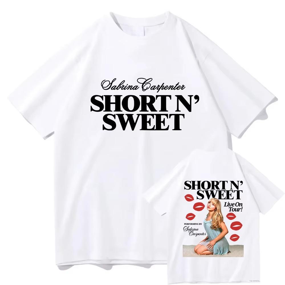 Sabrina Carpenter Short N Sweet Live On Tour 2024 TShirt Fashion Unisexs Aesthetics Retro TShirt Neutral Casual TShirt