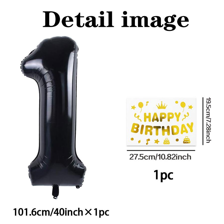 

Черный цифровой шар 40 дюймов с золотой наклейкой С Днем Рождения , украшение для вечеринки по случаю дня рождения, фотореквизит Other