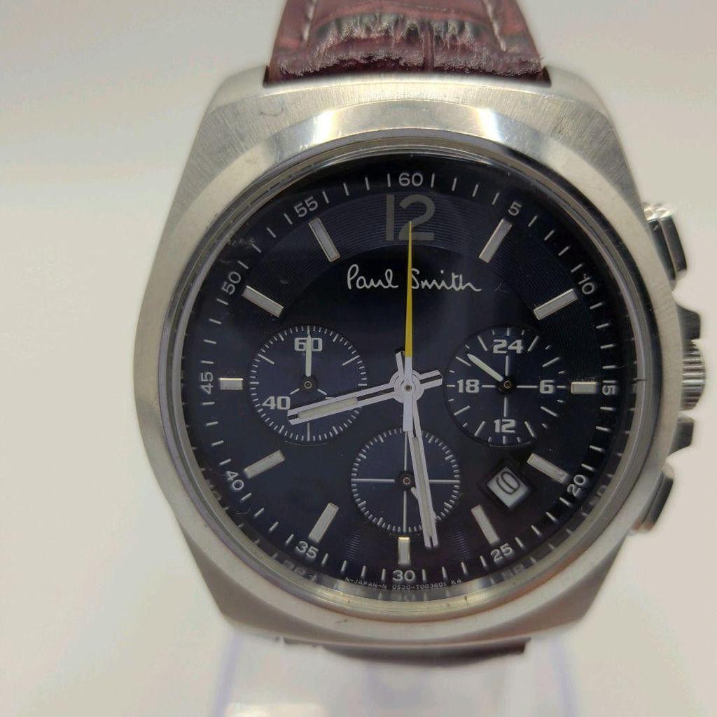 Used [In operation] Paul Smith Watch Final Eyes Leather Strap Chrono