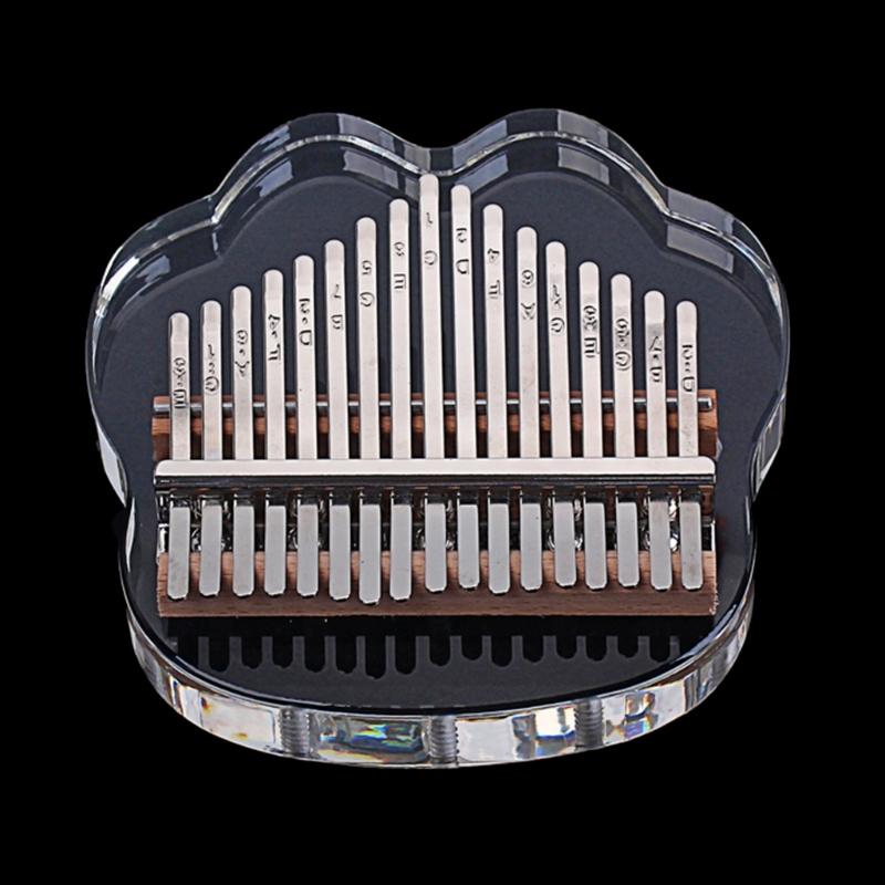 Transparent Kalimba Acrylic Finger Pianos 17 Keys Thumb Piano with Letters and Notes Musical Instrument Gifts for Girls
