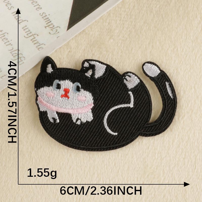 Cartoon Kitten Embroidered Patches: Self-Adhesive for Clothing, Shoes & Hats