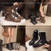 Round Boots 2025 Martin Boots Women's Short Boots German Training Retro Casual Sports Autumn New Mid-tube Western Boxing