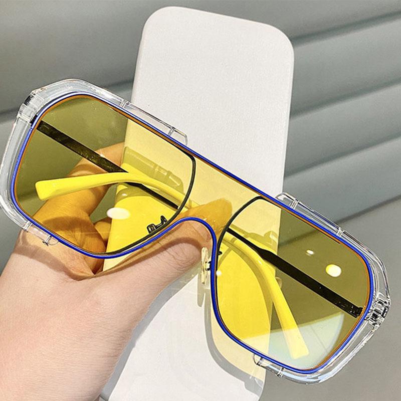 

New Fashion Oversized Sunglasses Woman Brand Designer Glasses Vintage Square Sun Glasses Luxury Men Eyewear As shown in figure