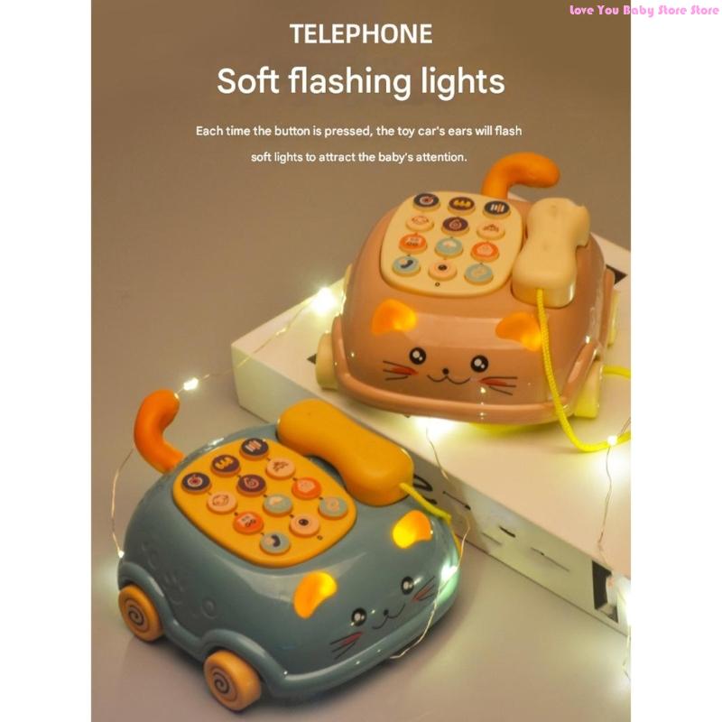 Educational Musical Telephone Toy For Toddler Color Recognition Pretend Play Music And Sound Effect Early Learning Toy 195F