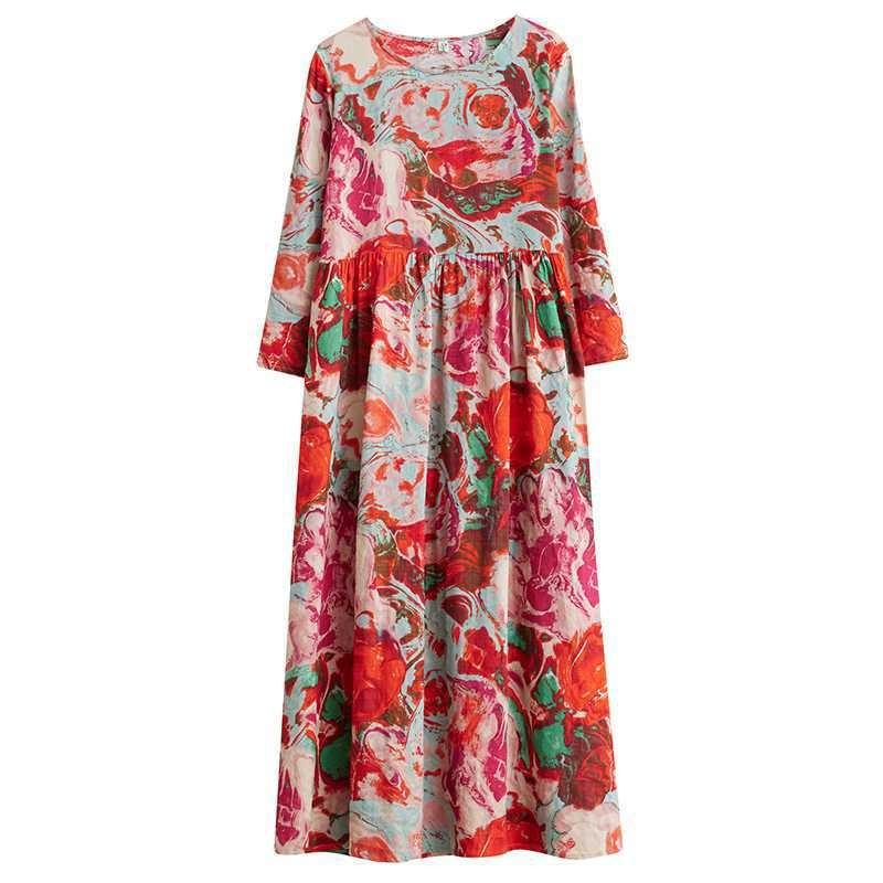 Vintage Long Skirt Flesh-Covering Dresses