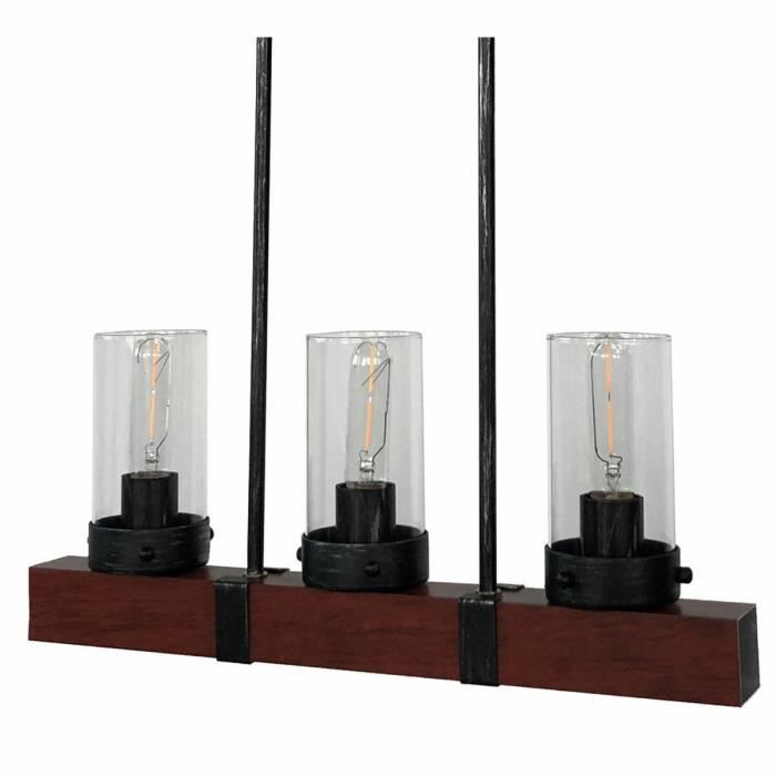 Suspension verre noir marron aluminium (50 x 8 x 21 cm)