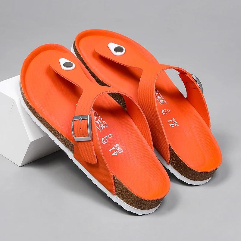 Fashion Brand Men Casual Flip Flops Slippers Men Outdoor Flats Slipprs Luxury Men Leather Summer Beach Vacation Casual Slippers Shoes
