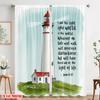2pcs 2D Flat Printing Curtain Jesus Light of World Lighthouse Fabric Without Electricity Party Decorations Use for Outdoor