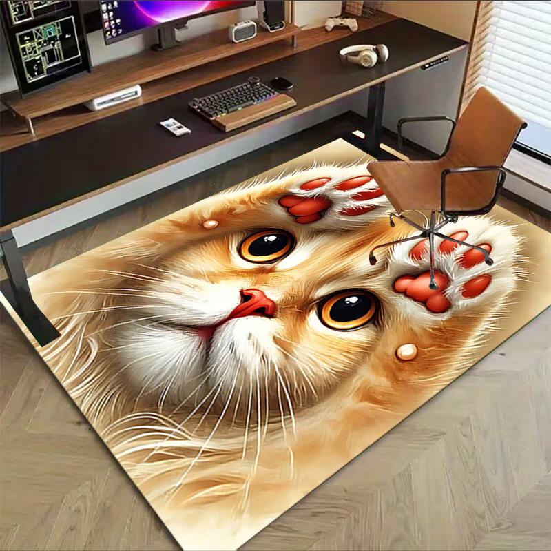 1PC cat paw Extra Large Non Slip Floor carpet, Office, family, bedroom Large Area Rug Indoor Rugs, Vibrant Colors
