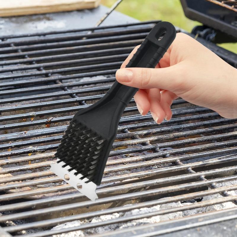 2 In 1 Steel Wire Bbq Barbecue Grill Oven Cleaner Cleaning Brush Metal Scrapers Bird Cage Scraper Brush Kitchen Accessories