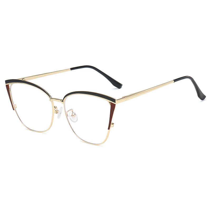 Fashion Cat-eye Frames Women's Reading Glasses Fashion Multi-color Splicing Metal Frames Anti-blue Glasses Presbyopia Eyewear +2