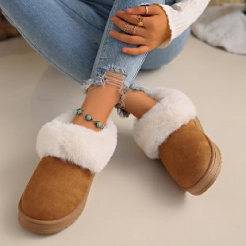 Women's padded lining soft thick sole heightening outdoor thickened warm lightweight comfortable stirrups ground cotton shoes snow boots