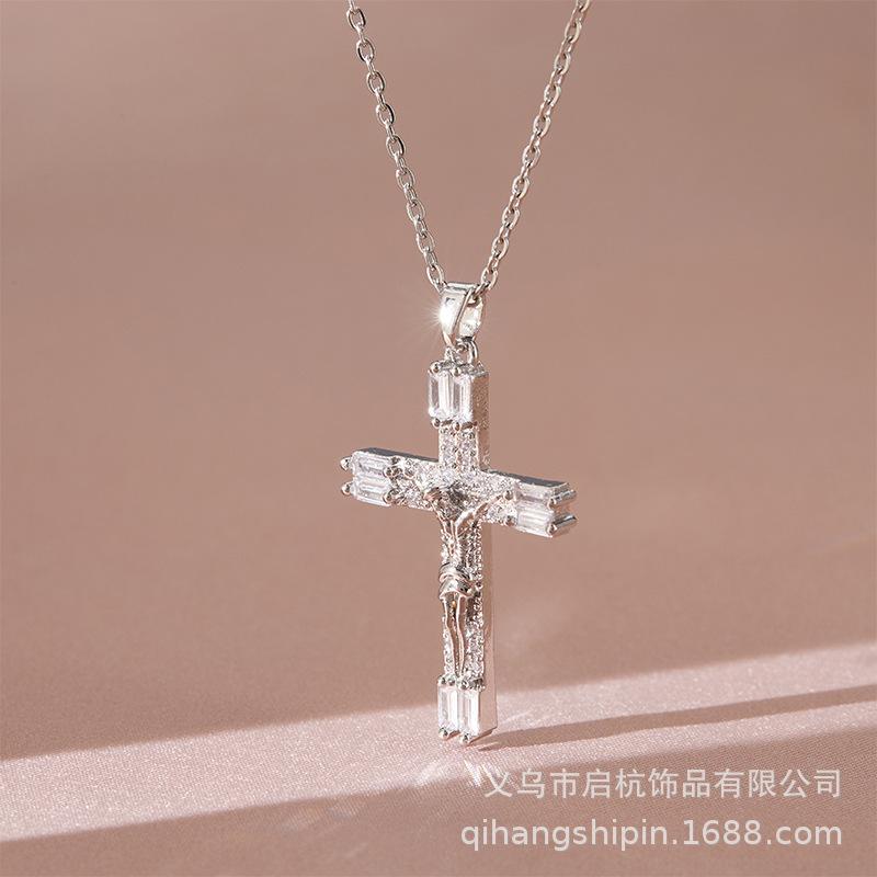 Collier Croix Premium Polyvalent Personnalité Tendance Homme Et Femme Accessoires Collier Délicat