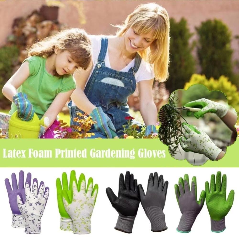 Latex Foam Gardening Gloves Breathable Material Rubber Gloves Durable Latex Gloves General Purpose