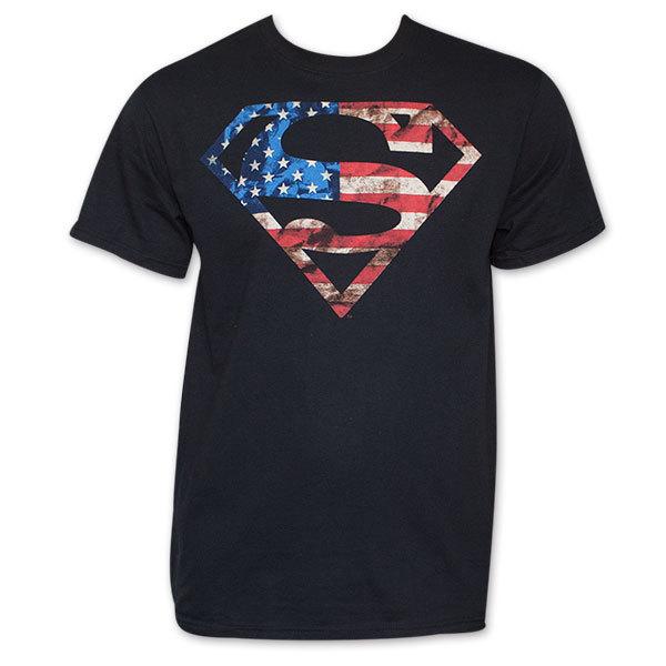 Superman American Flag Logo T-Shirt S разноцветный