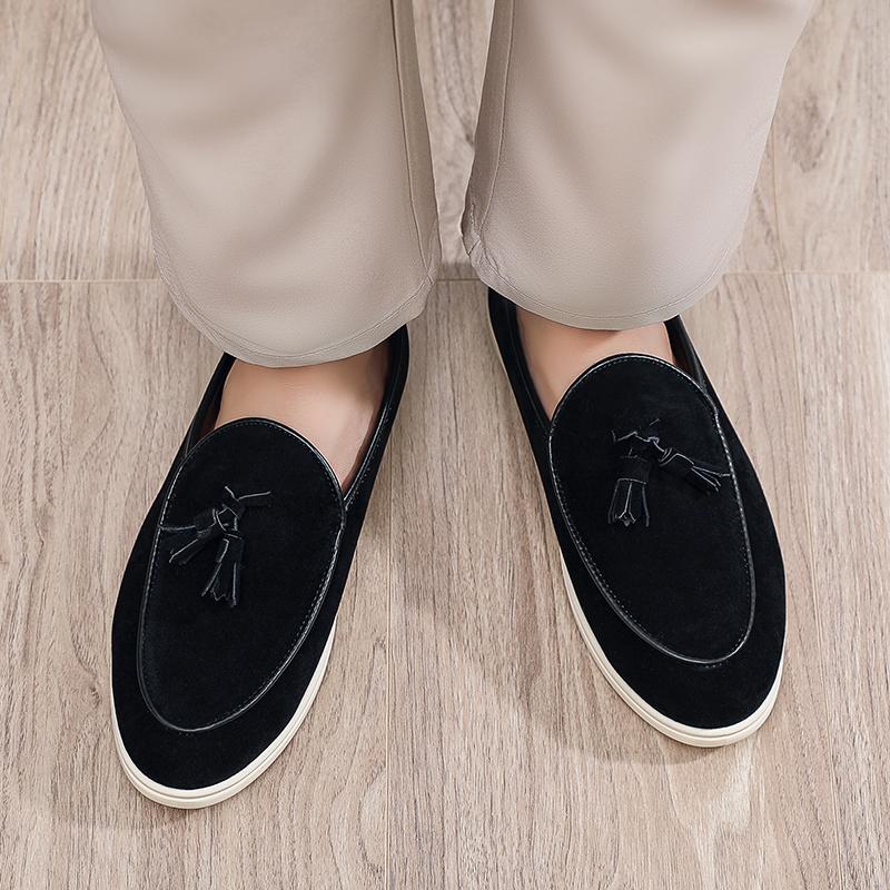 Fashion Soft Moccasins Fashion Brand Loafers Simple Slip On Shoes Elegantes Male Business Shoes New Leather Mens Casual Flats