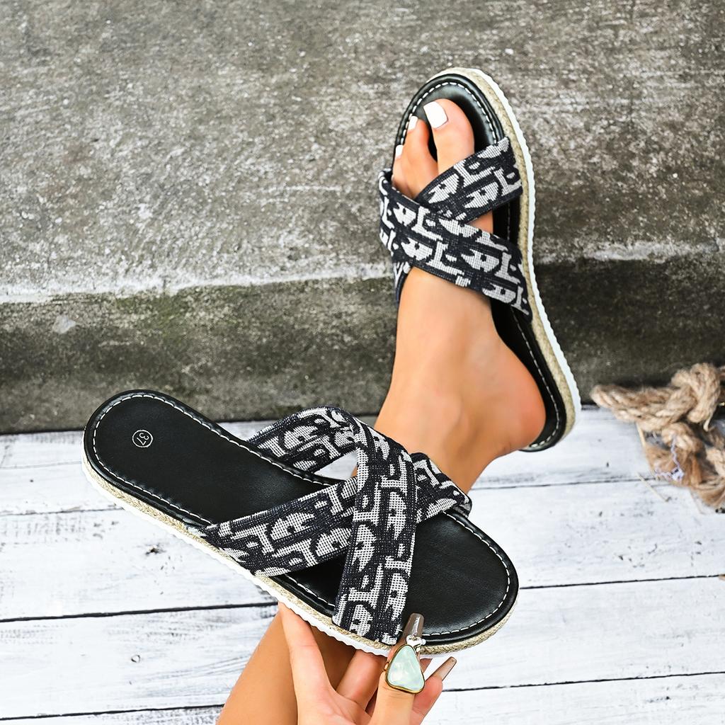 Fashion Summer Sandals, Women's Flat Roman Shoes, Summer 2025New High-grade Slippers, Wear Fashion Sandals, Women's Shoes