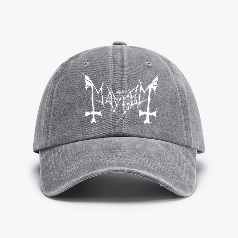 Casual Mayhem Death Metal Baseball Caps fashion Vintage Washed Denim Hat for Unisex Women Distressed Denim Snapback Hats