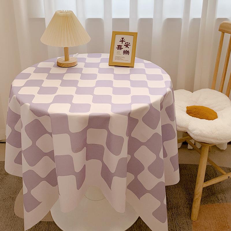 Chessboard Plaid Tablecloth Girl Heart Light Luxury High Sense Coffee Table Cover Student Dormitory Desk Makeup Tablecloth