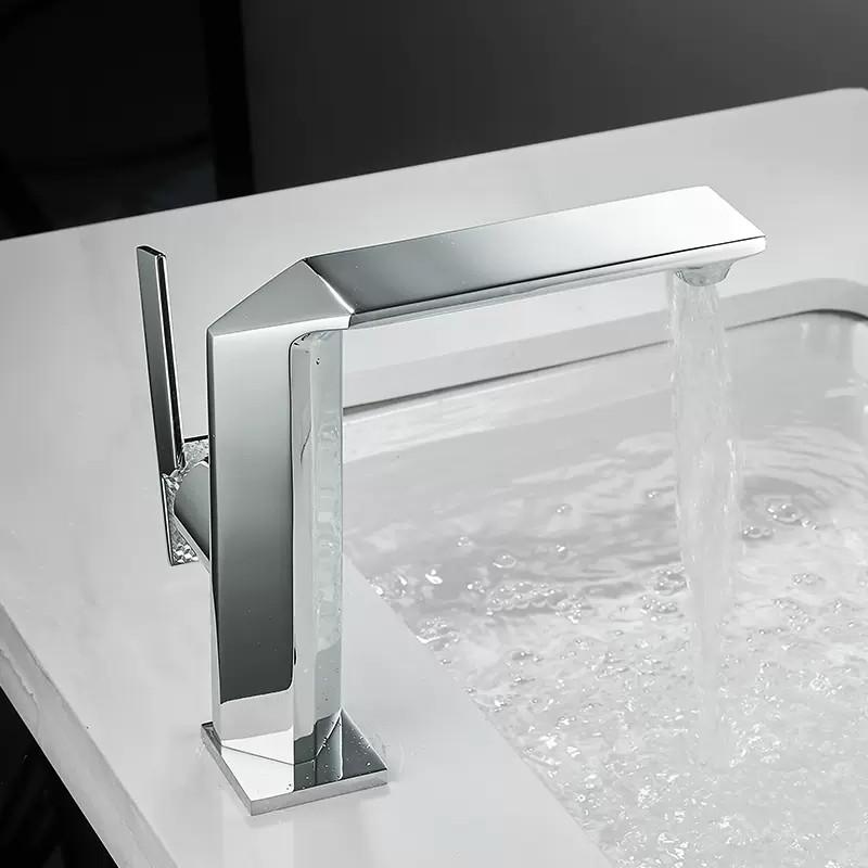 Tuqiu Brushed Gold Bathroom Faucet Black Basin Faucets Hot Cold Sink Faucet Water Mixer Crane Deck Mounted Bathroom Tap