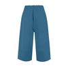 Women's Square Pocket Elastic Waist Cropped Pants Casual Cotton And Linen Pants
