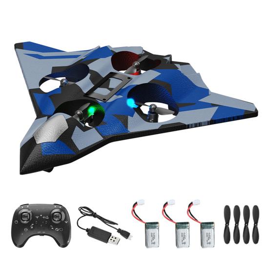Remote Control Airplane Toy with LED Lights 360 Degrees Stunt Flip Mini EVA Foam Fighter Jet Model Beginner Children Adults 2.4Ghz RC Aircraft Toy