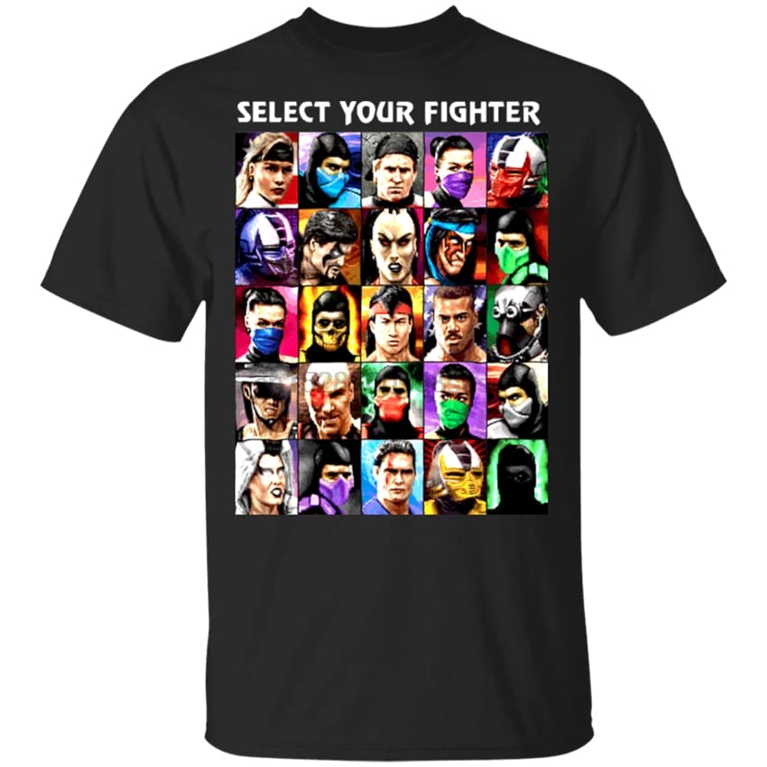 Mortal Kombat Select Your Fighter New T-Shirt Black Men-Women Slogans Customized Tee Shirt