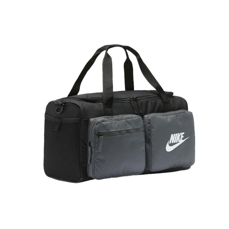 New Nike Polyester Gym Bag, Hand Crossbody Bag, Travel Bag Unisex Black Gray BA6169-010