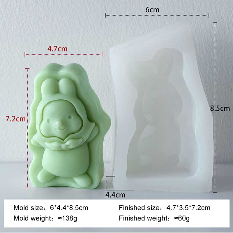 DIY Bunny Shape Chocolate Cookies Baking Molds Cartoon Rabbit Silicone Mold Handmade Aroma Candle Plaster Resin Mould