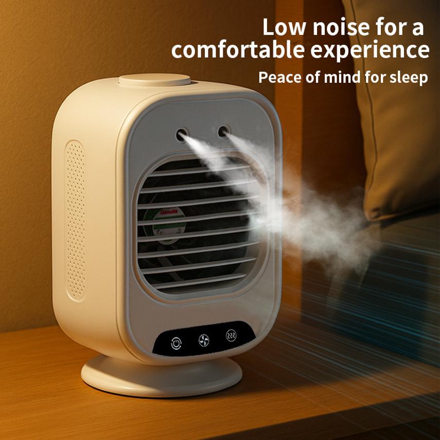 Portable Mobile Air Conditioner Spray Fan For Car And Office Desktop, Usb Rechargeable Small Cooler