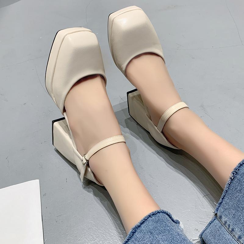 Spring and Summer New Waterproof Platform Simple Black Thick Heel High Heels Women's Thick Sole Elegant Shoes Heels Women