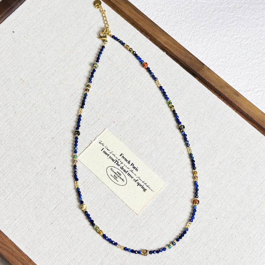 Gold Sandstone Tiger's Eye Beaded Necklace - Autumn/Winter Retro Literary Design for Women