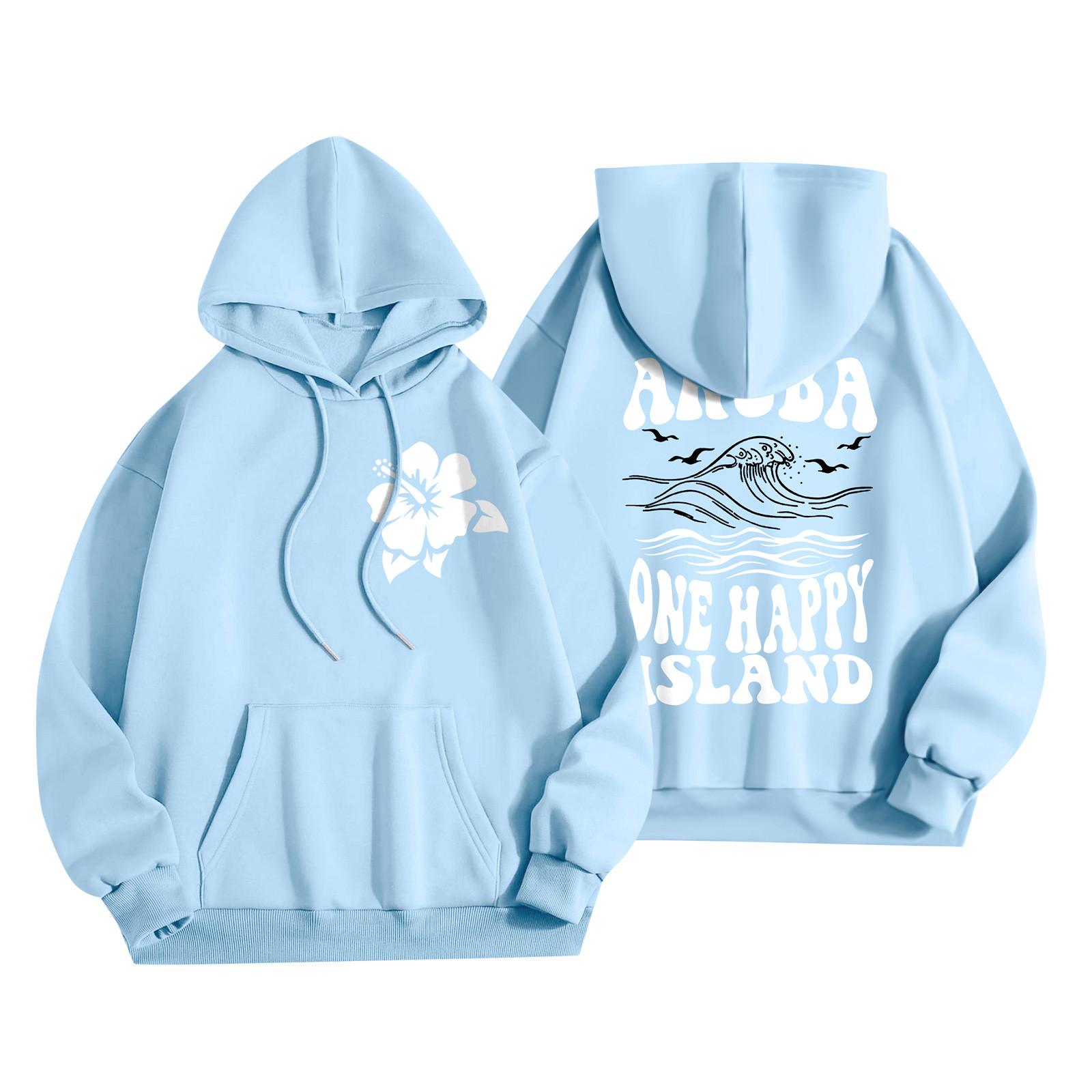 

Толстовки для девочек-подростков с длинным рукавом и принтом букв, повседневные графические толстовки с капюшоном, пуловер с завязками, симпатичная толстовка большого размера S