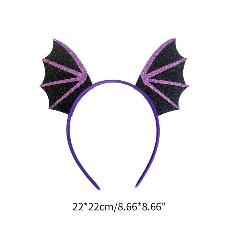 Gothics Sequins Bat Hairband for Adult Kids Cosplay Party Costume Day of the Death Bat Headpiece Halloween Accessories
