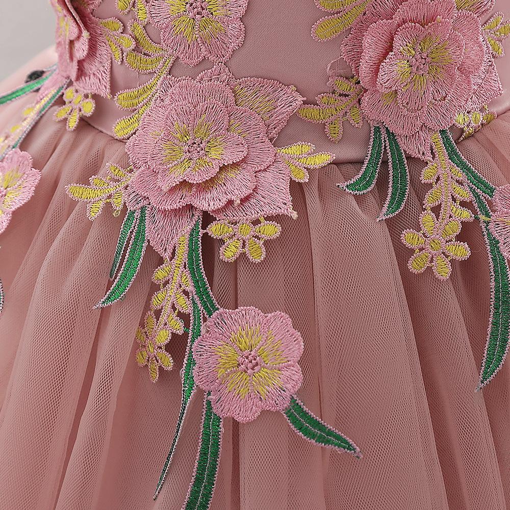 Holčička Růžové šaty Elegantní Princezna Narozeninová párty Plesové šaty Volánky pro děti Večerní Luxusní šaty Slavnostní kostýmy