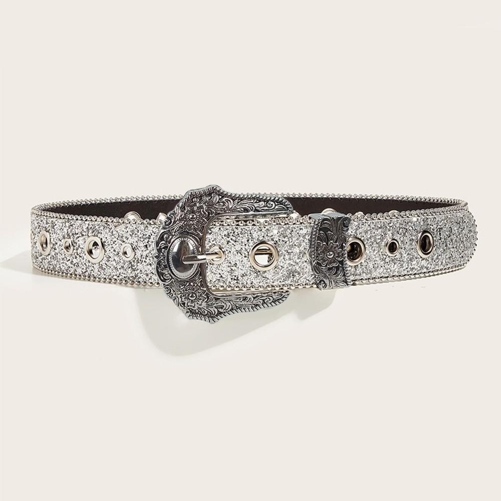 

Border Bead Sparkling Rhinestone Belt Glitter Bling Bling Trendy Waistband Luxury Brand Design Versatile Waist Strap For Women