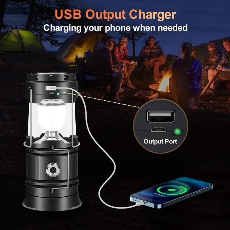 Solar Multifunctional Handheld Camping Lamp Tent Lamp LED Portable Flashlight Portable Waterproof Emergency Powered Work Light