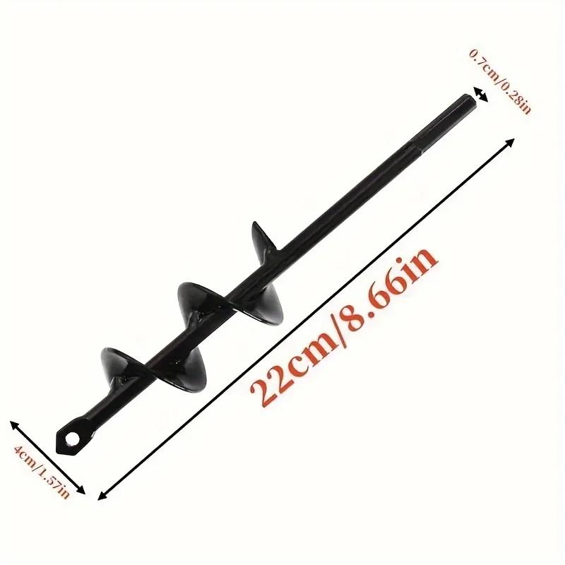 2 Garden Plant Auger Bits, Black Hex Drive Cement Board Auger Bits for Planting, Solid Auger Bit Planter, Auger Storage Case