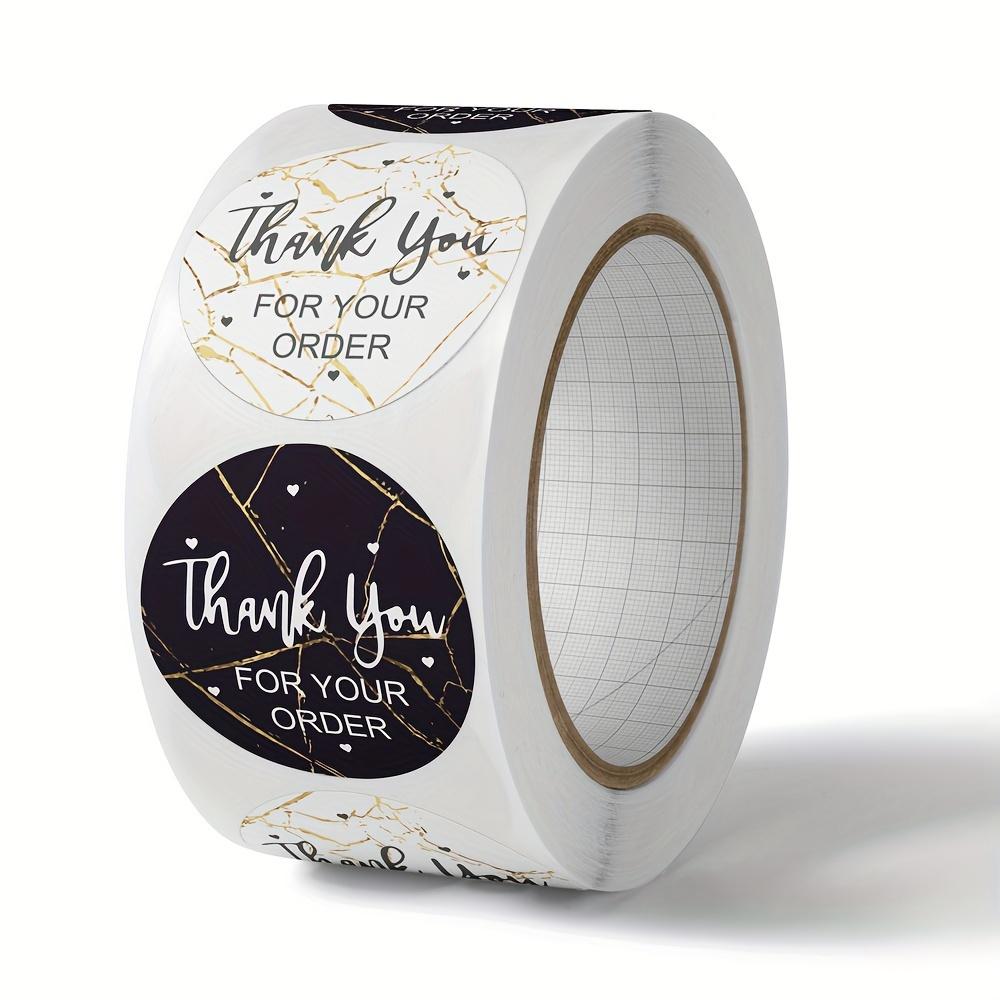

500pcs Per Roll of Marble Design Stickers Expressing Gratitude for Your Order, Perfect for Party Gifts and Sealing Labels 1inch/2.5cm