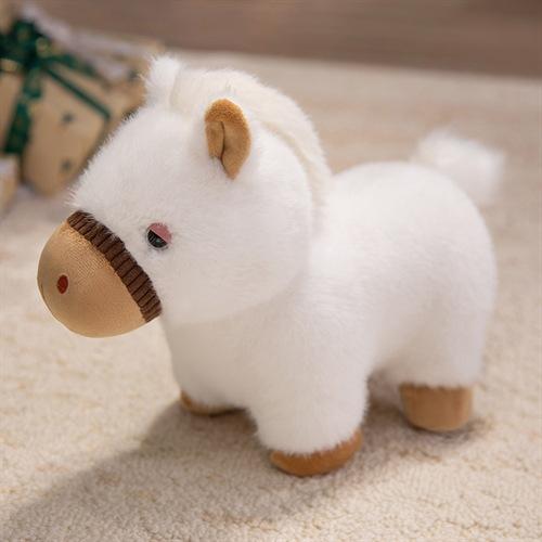 Year Of The Horse Mascot Pony Doll Plush Toy Zodiac Horse Simulation White Horse Pier Pier Pony New Year'S Gift