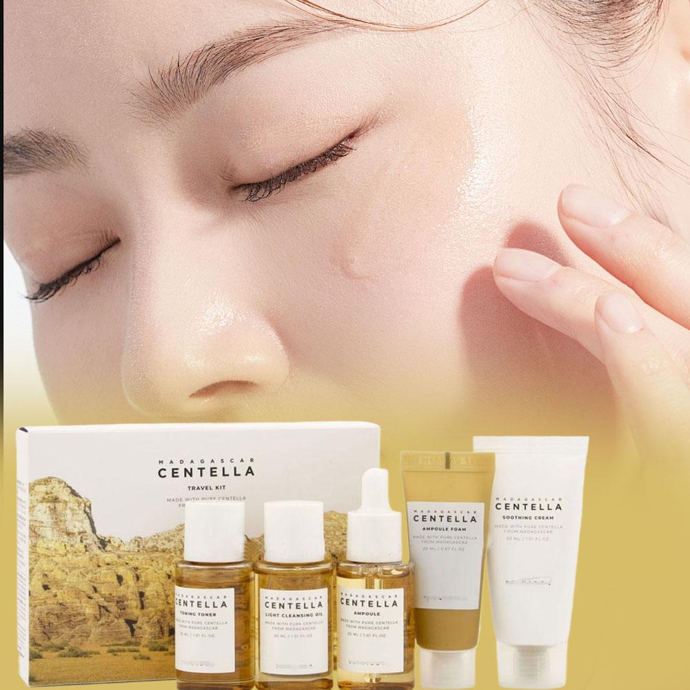 Centella Asiatica Serum Kit Korean Centella Deep Cleansing Foam Toner Moisturizing Shrink Pores Skin Care Producrs