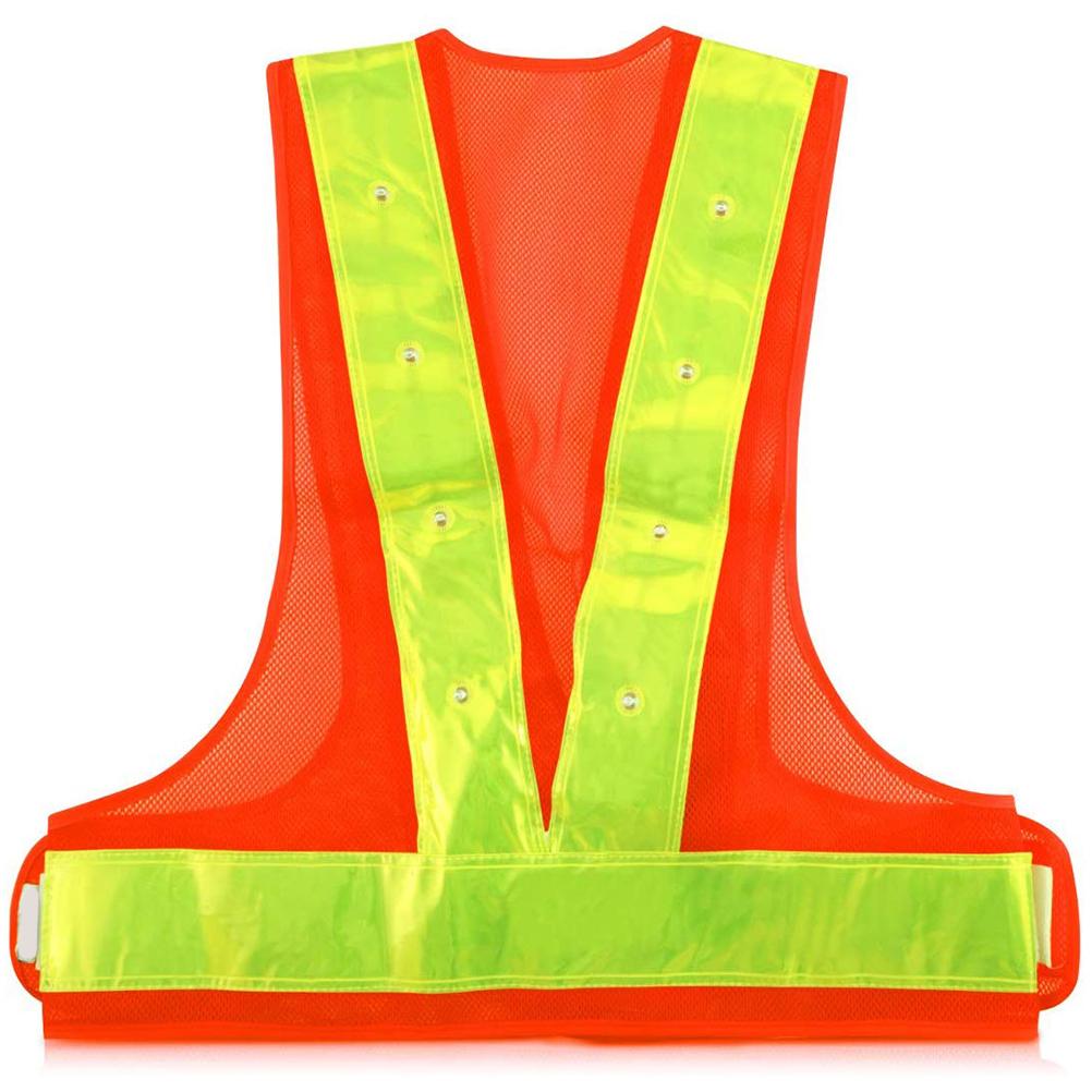 High Visibility LED Light Safety Vest Reflective Vest Waistcoat Traffic Outdoor Night Warning Reflector