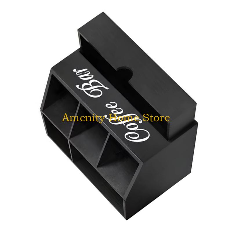 F26C Stylish Coffee Station Organizers Accessory for Kitchen and Office Countertops