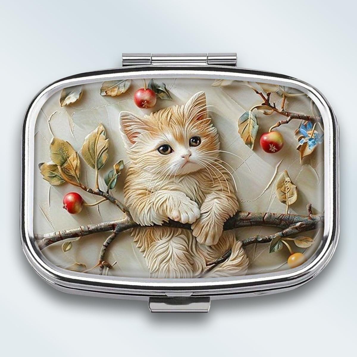 

Mini Metal Jewelry Box, 2 Grids Portable Storage Case, Travel Small Organizer for Earrings and Tiny Items разноцветный
