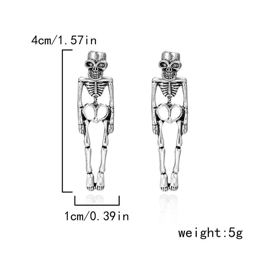 1 Pair Halloween Skeleton Bone Stud Earrings, Human Skeleton Ghost Skeleton Skeleton Stud Earrings Party Accessories