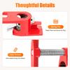4-Piece Wood Gluing Pipe Clamp Set – Heavy-Duty Cast Iron Bar Clamps for Woodworking – Red
