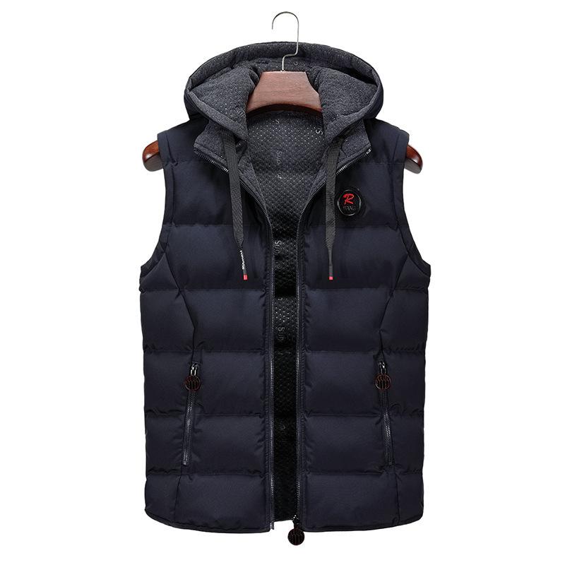 Men's Hooded Vest New Men's Winter Vest Down Vest Men's Casual Vest Sleeveless Jacket Men's Hooded Vest