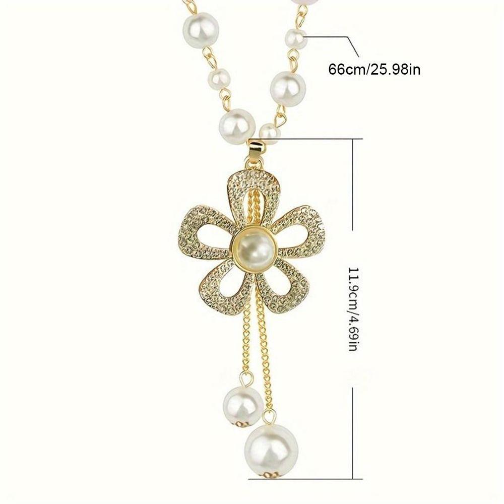 1Pcs Vintage Pearl Chain Elegant Temperament Sweater Chain Women's Jewelry Accessories